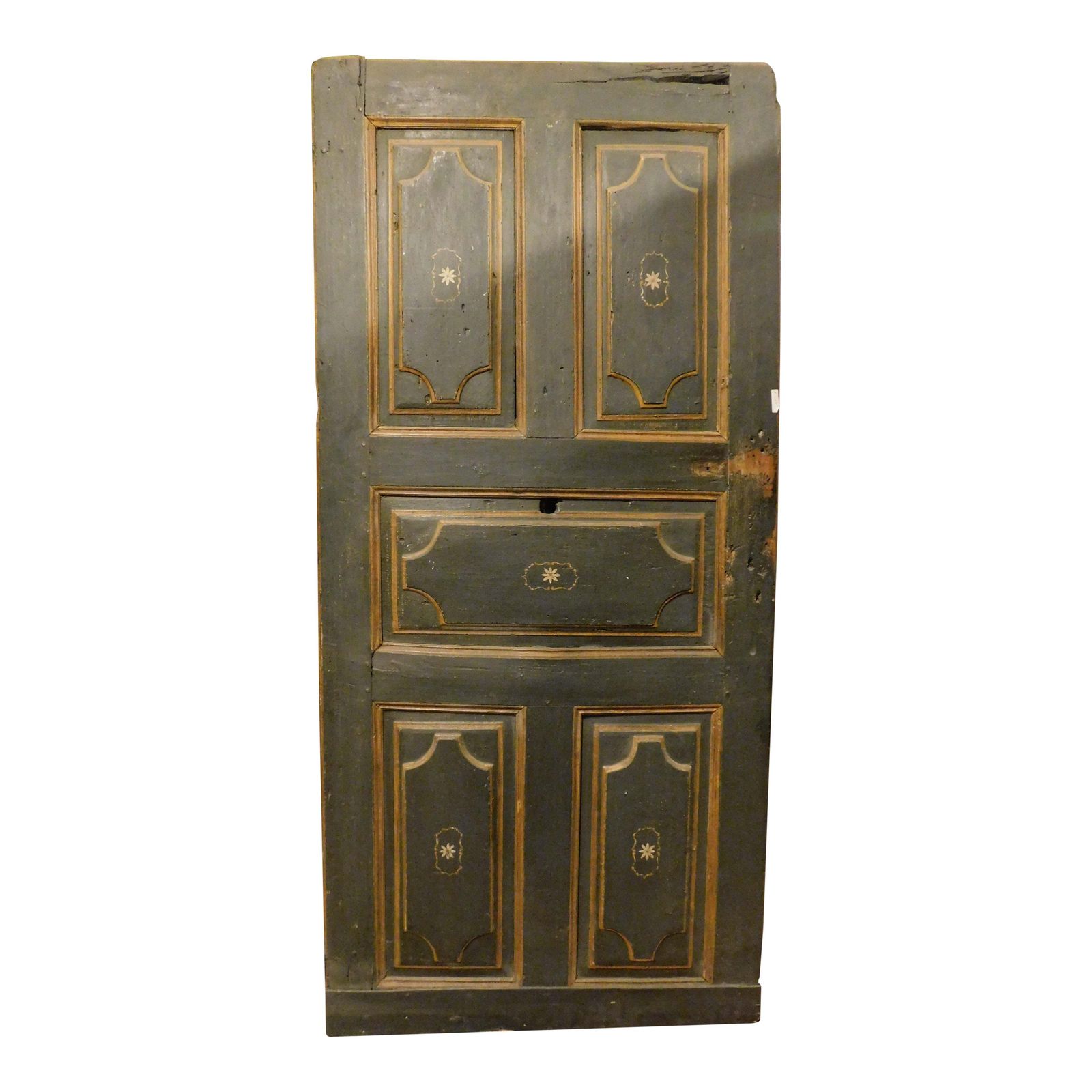 Single Leaf Door In Lacquered And Painted Wood, Italy