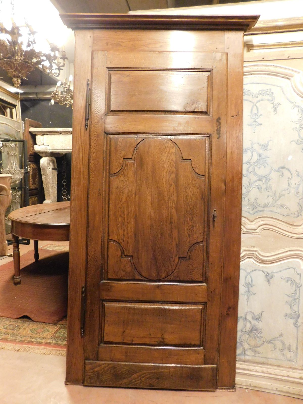 Set Of 2 Single Leaf Oak Doors Carved With Frame, Italy photo furniture