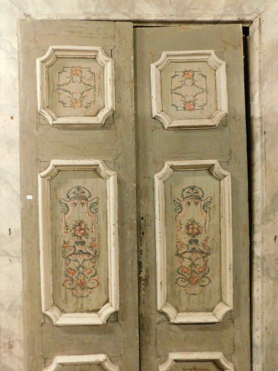 photo for sale Double Leaf Door In Lacquered And Painted Wood With Original Frame, Italy