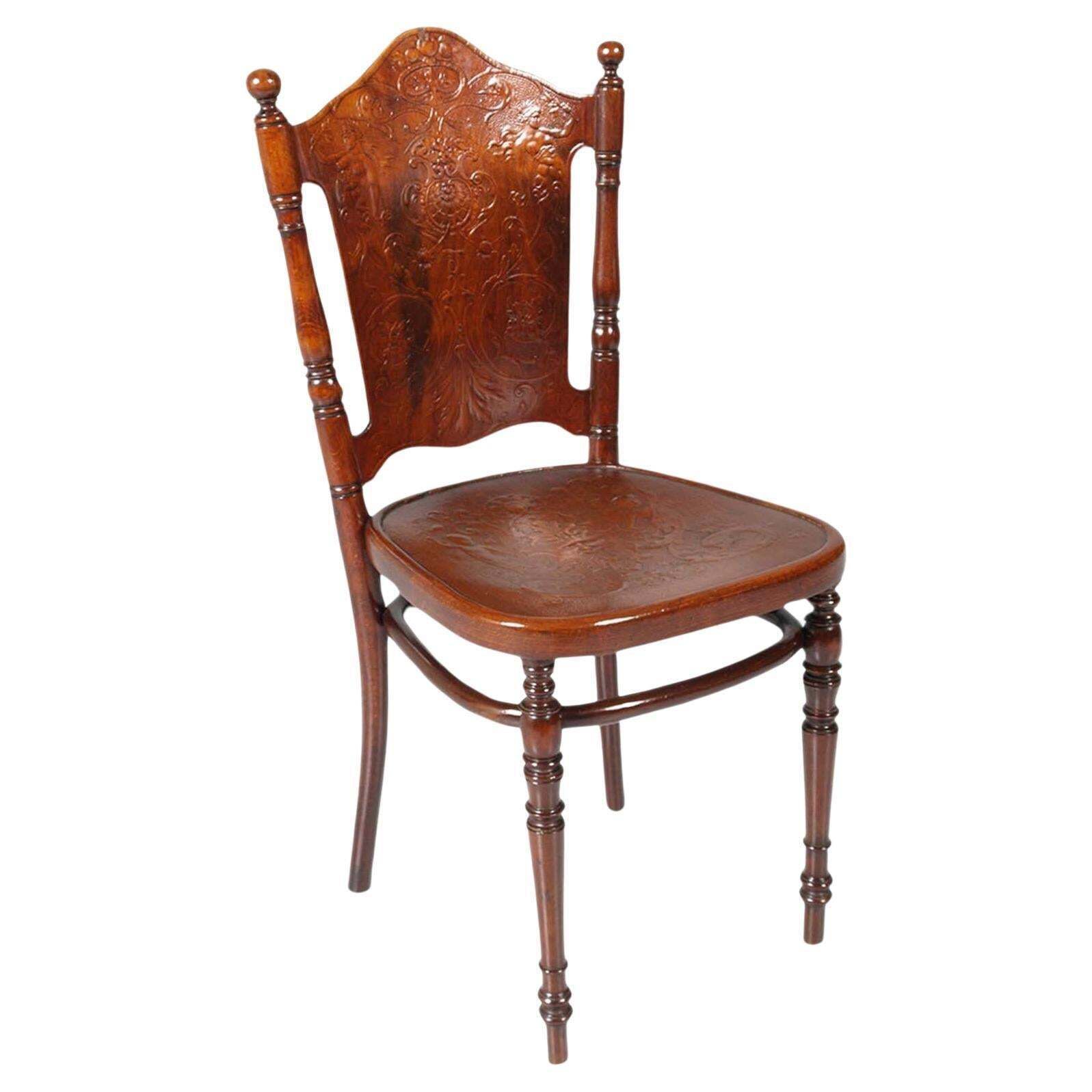 Vienna Chair, Circa 1875, Jacob & Josef Kohn. Bent, Turned And Stained Wood