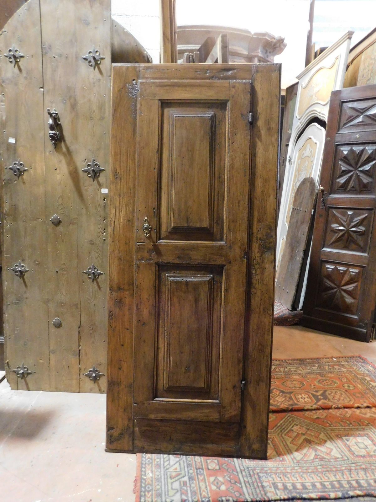 Wall Cabinet, Single Door Placard Carved In Walnut, Italy photo for sale