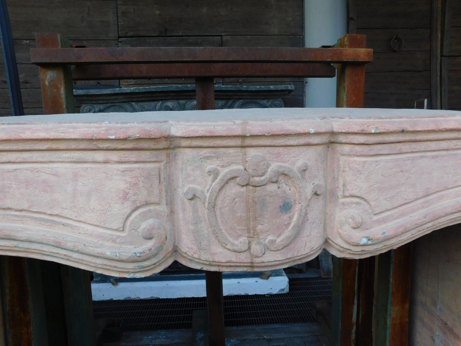 Fireplace Mantle In Cement Carved With Shell, Italy photo 4867.0