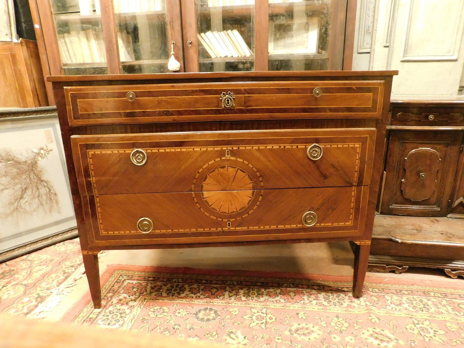 Louis XVI Chest Of Drawers, Veneered And Inlaid Chest Of Drawers, Italy photo Furniture