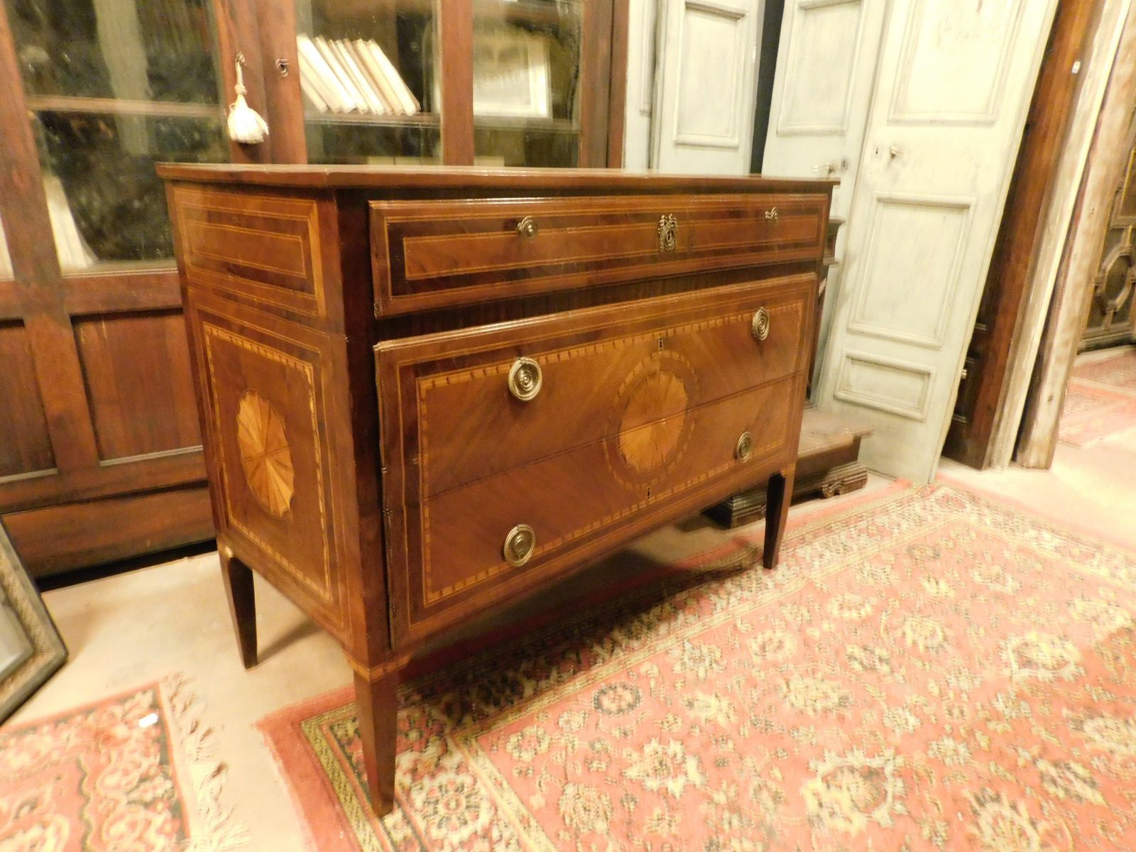 Louis XVI Chest Of Drawers, Veneered And Inlaid Chest Of Drawers, Italy photo buy