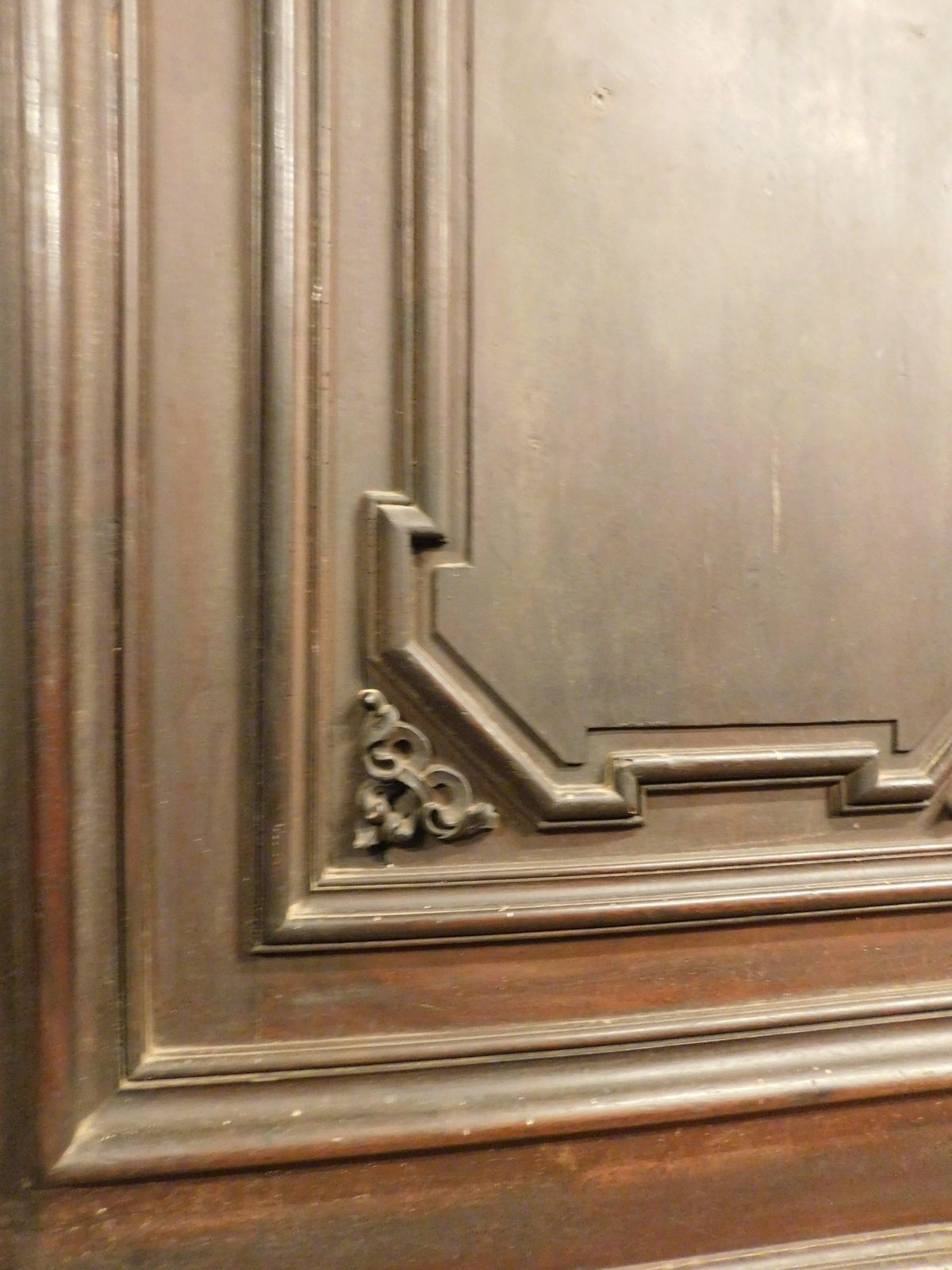 photo for sale Set Of 3 Walnut Doors, Each With A Single Leaf With Carved Panels, Italy