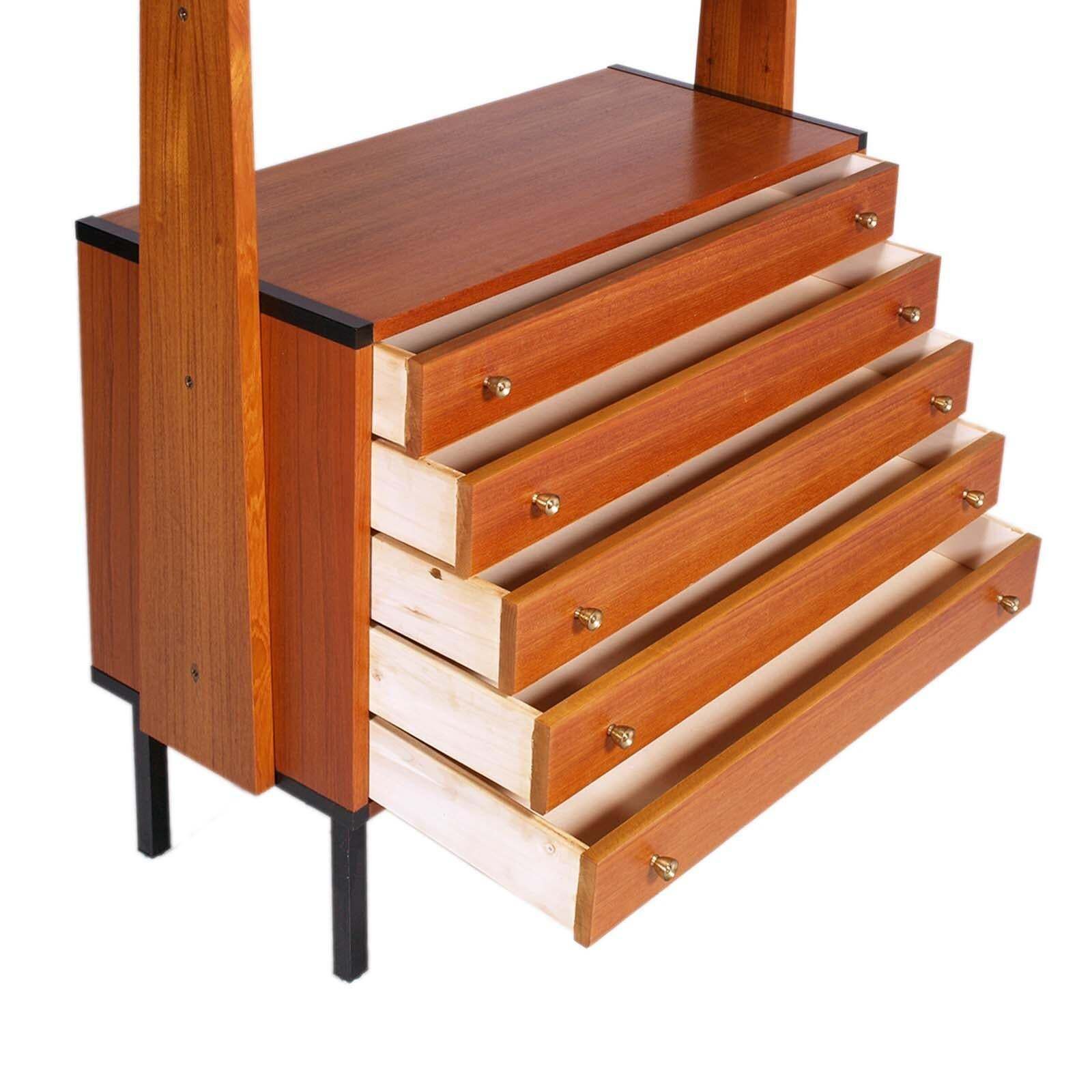 1960s Open Bookcase With Chest Of Drawers By Vittorio Dassi For G. Cecchini & C. photo for sale