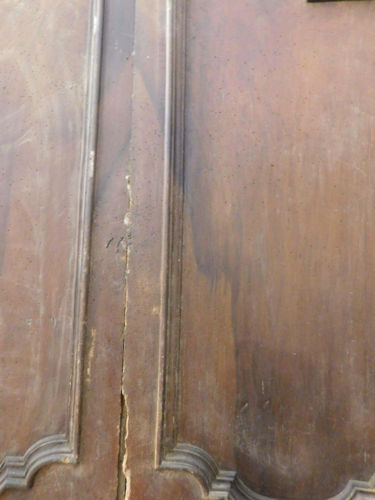 Walnut Wood Door Arched, Two Leaves With Carved Panels, Italy photo buy