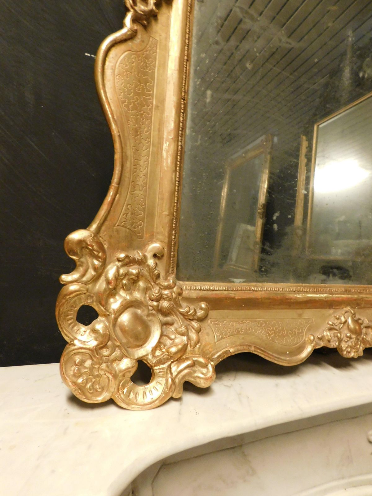 Lacquered And Gilded Wooden Mirror, Carved, Italy photo Home Decor