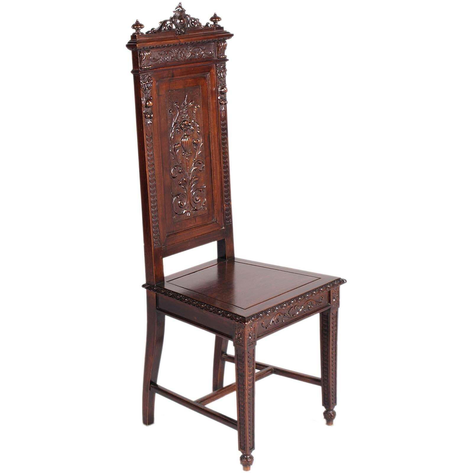 Early 20th Century Pair Eclectic Venice Chairs In Walnut By Testolini Frères photo furniture