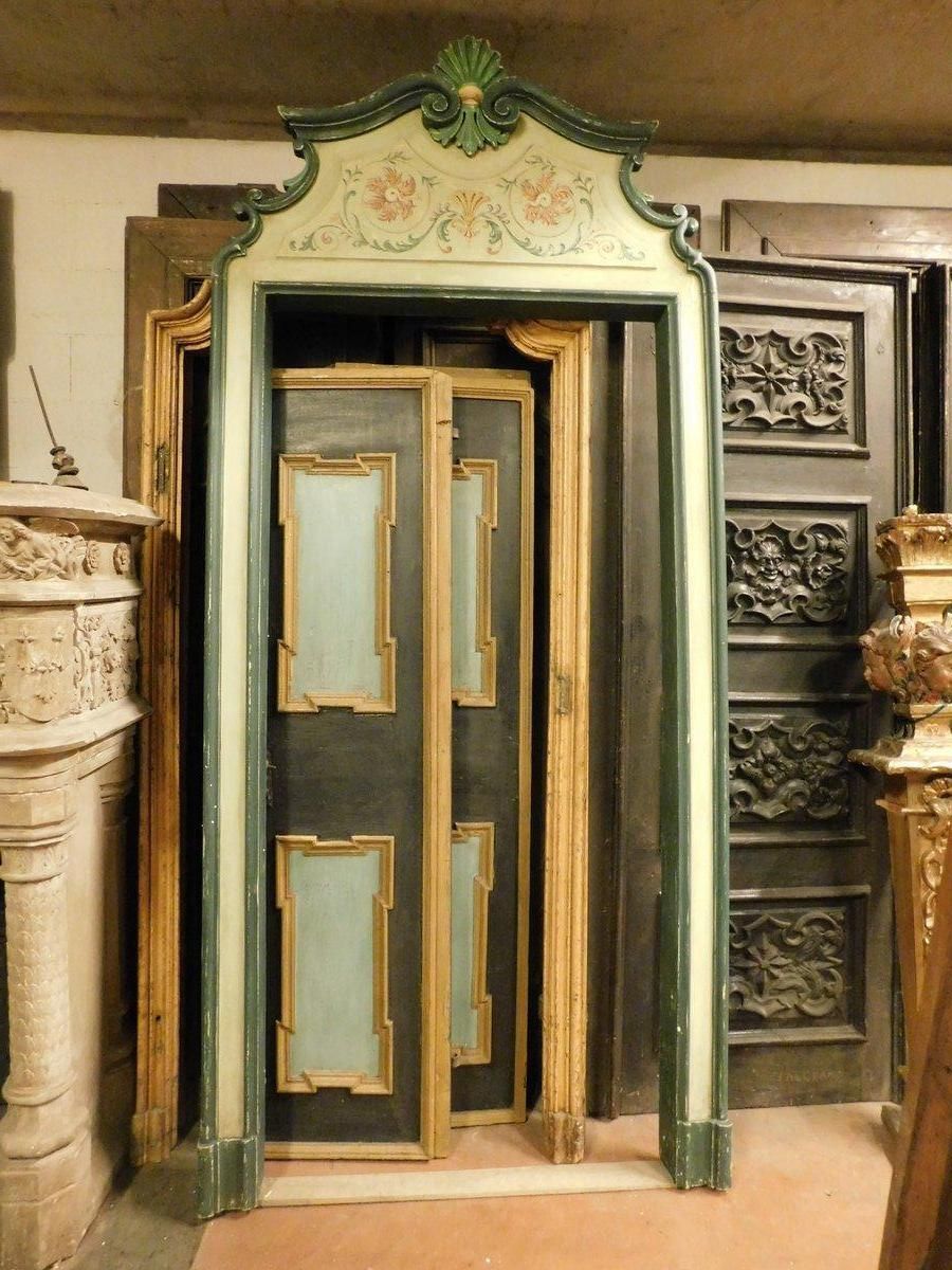 Portal Frame In Lacquered Wood With Floral And Leaf Paintings, Italy photo furniture