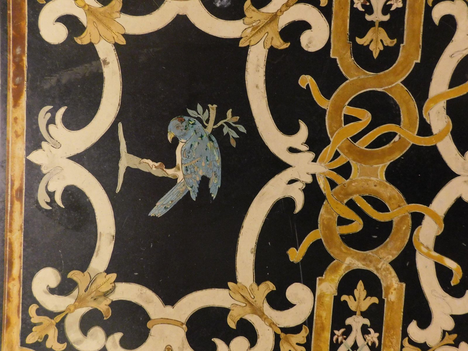Inlaid Panel In Scaiola, Table Top With Rich Inlays, Rome Italy photo vinterior