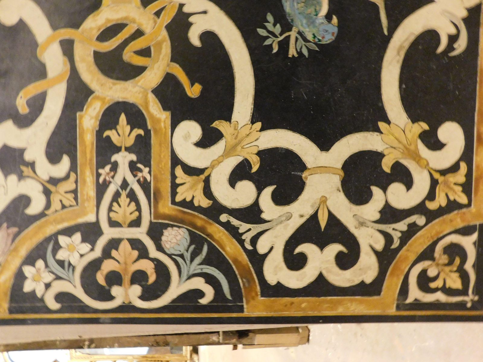 Furniture Inlaid Panel In Scaiola, Table Top With Rich Inlays, Rome Italy photo