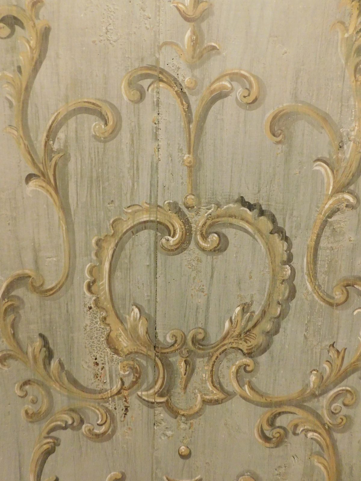 Single Leaf Door, Richly Painted Wood Complete With Original Frame, Italy photo vinterior
