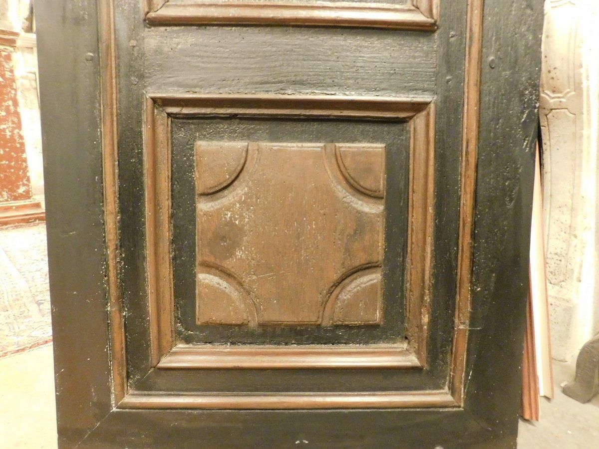 Entrance Door, Carved And Lacquered Walnut Door, Italy photo vintage
