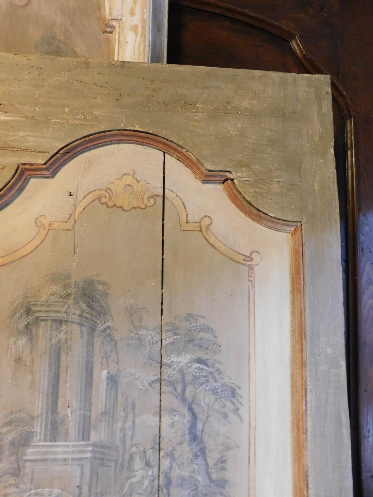 Interior Wooden Door Painted With Landscapes, Italy photo buy