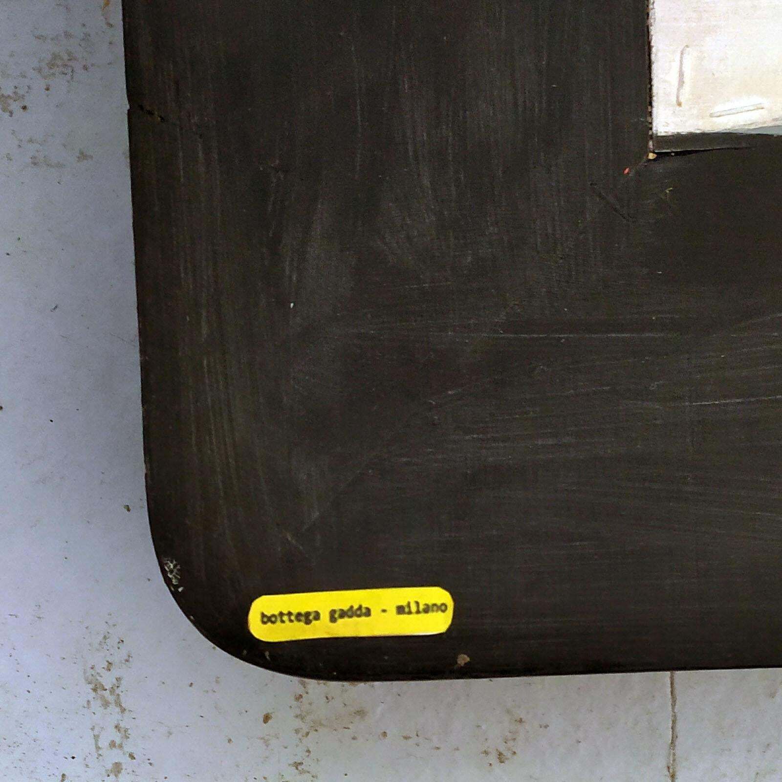 Midcentury Black Wall Mirror, Painted Walnut By Sergio Mazza For Bottega Gadda photo vinterior