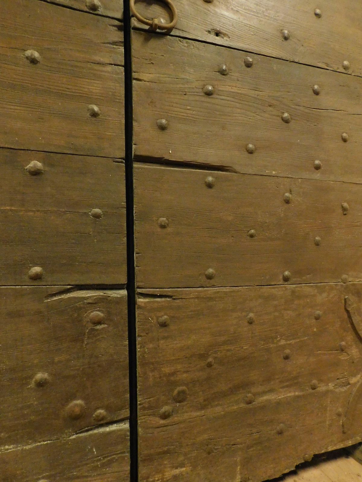 photo furniture Entrance Door, Main Double Door Rustic, In Chestnut Wood With Nails, Italy