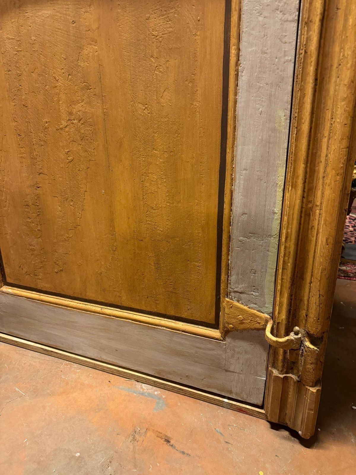 Set Of 3 Internal Doors In Lacquered Wood With Frame, Italy photo vintage