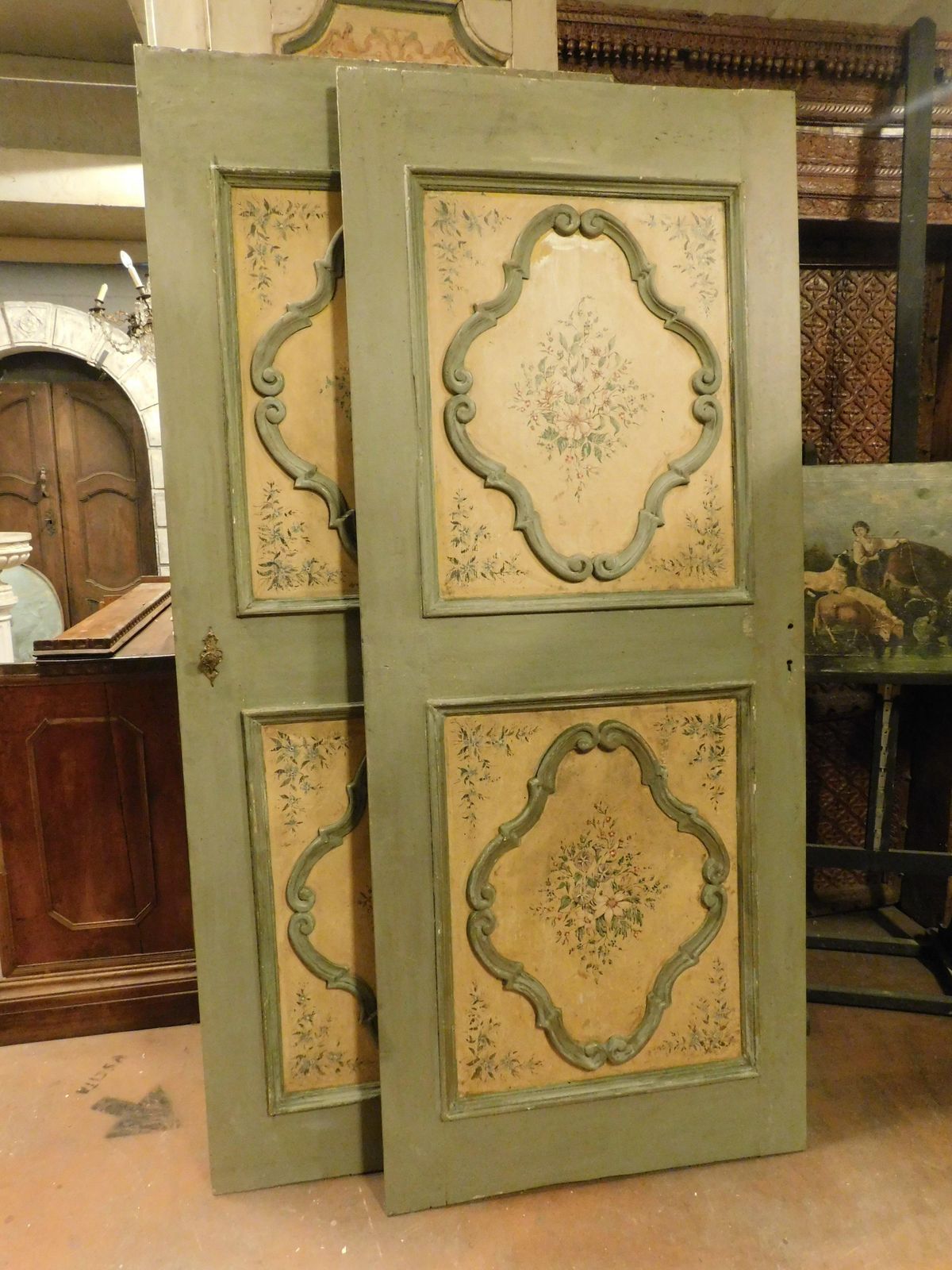 Home Fixtures No. 3 Interior Doors, In Richly Painted Wood, Single Leaf, Italy photo