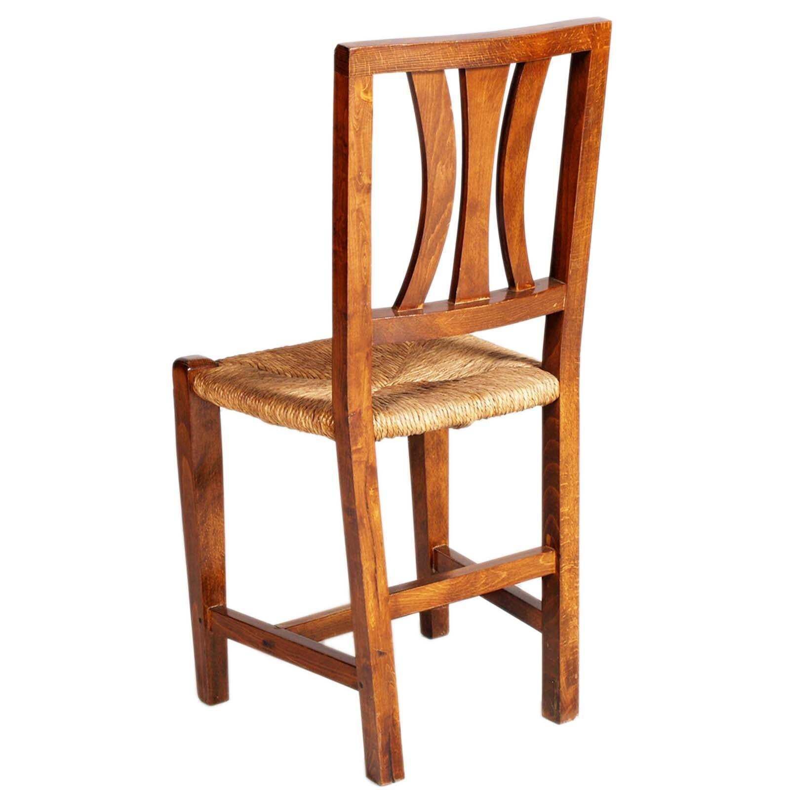 Antique Asolana Chair From The Early 1900s, Walnut With Straw Seat, Wax Polished photo 1537.0