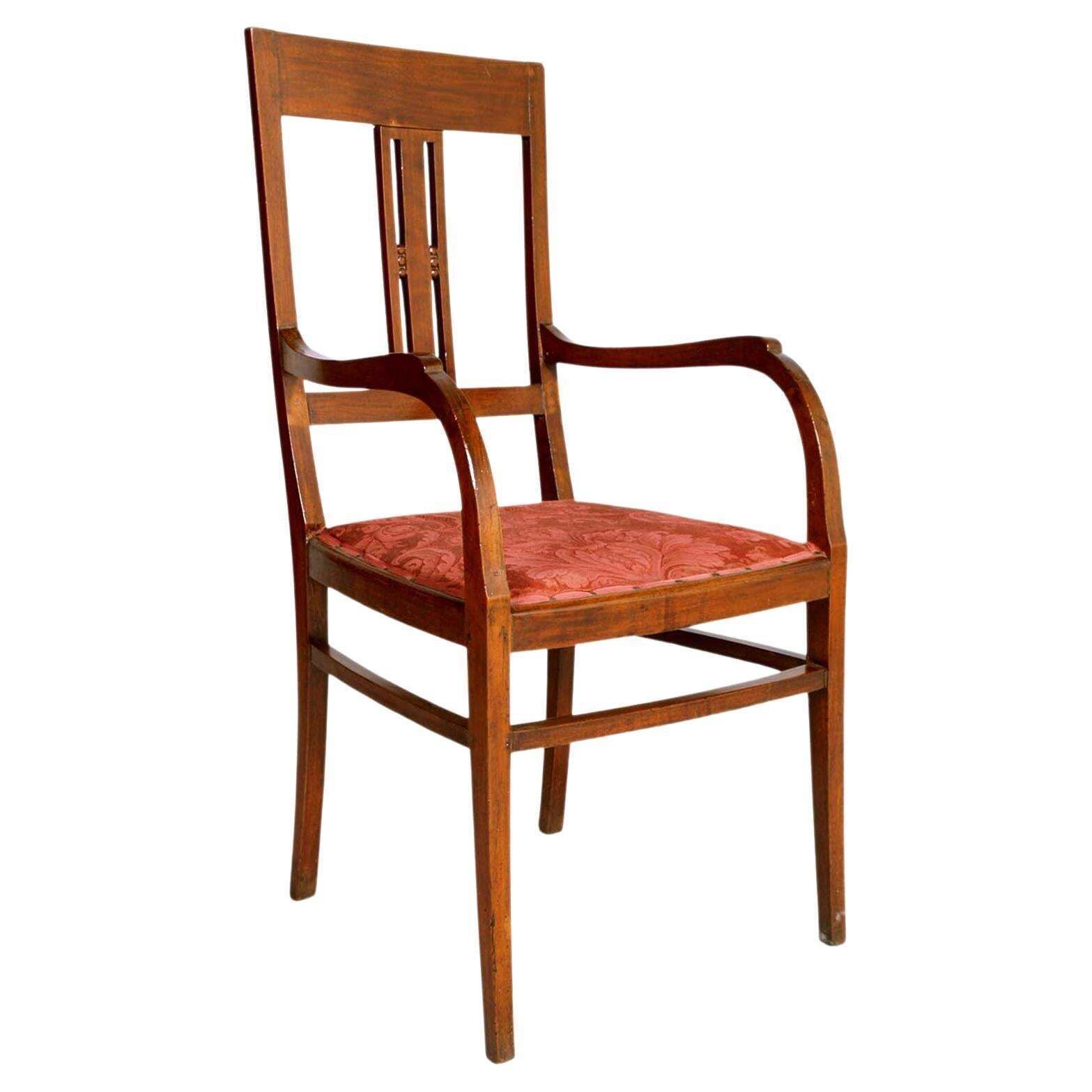 Austrian All Original Josef Hoffmann Wiener Werkstätte Armchairs, Wood Of Walnut