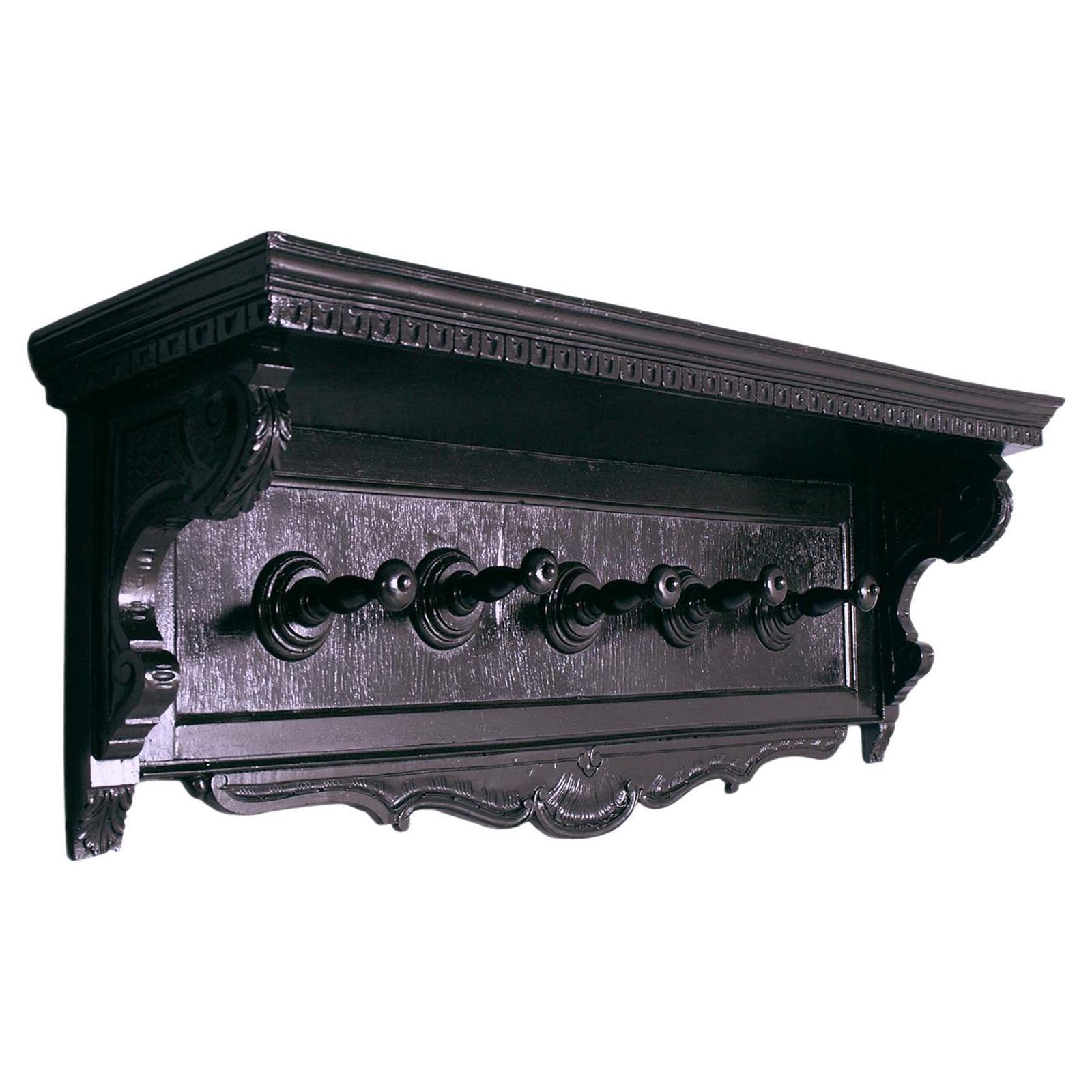 Early 1900s Carved Ebonized Walnut, By Dini & Puccini, Cascina, Tuscany, Italy