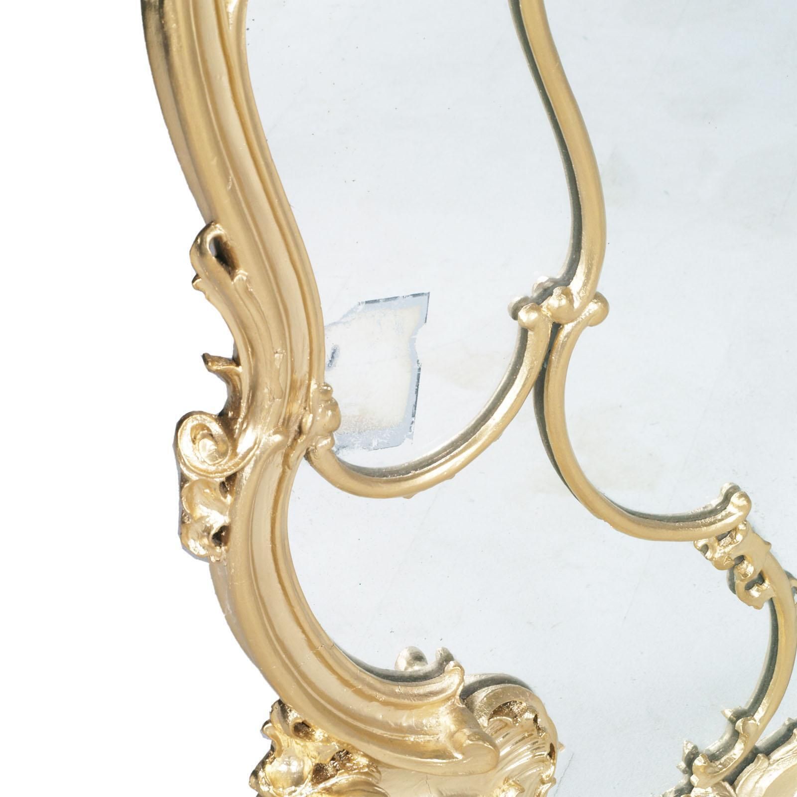 19th Century Great Venice Baroque Wall Mirror, Hand Carved Walnut Gold Leaf photo vinterior