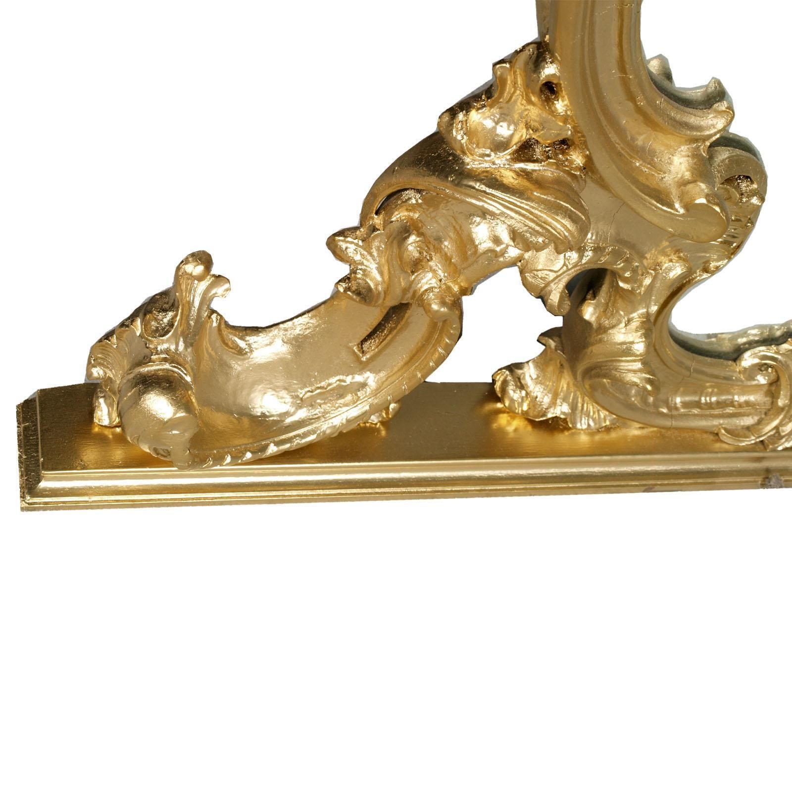 19th Century Great Venice Baroque Wall Mirror, Hand Carved Walnut Gold Leaf photo vintage