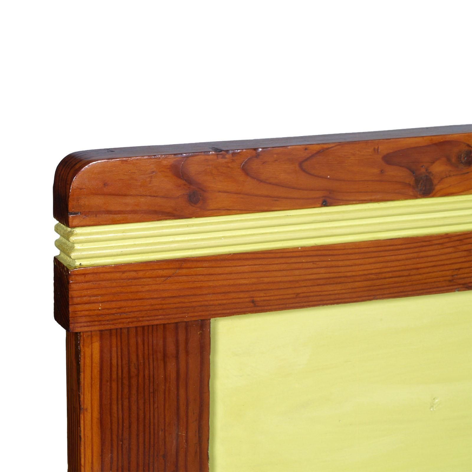 1920s Art Nouveau Country Single Carved And Painted Cherry Bed, Wax Polished photo Furniture
