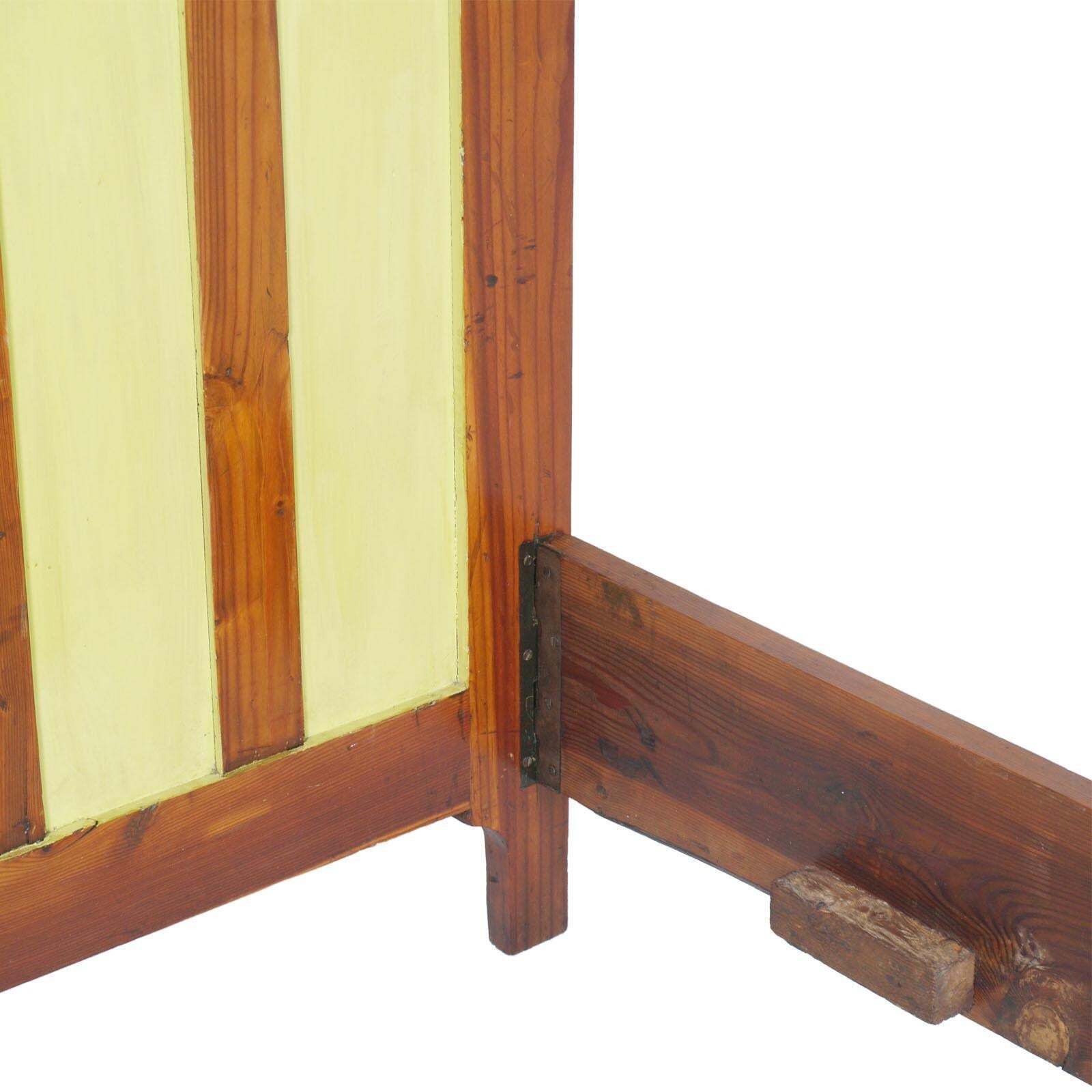 1920s Art Nouveau Country Single Carved And Painted Cherry Bed, Wax Polished photo vinterior