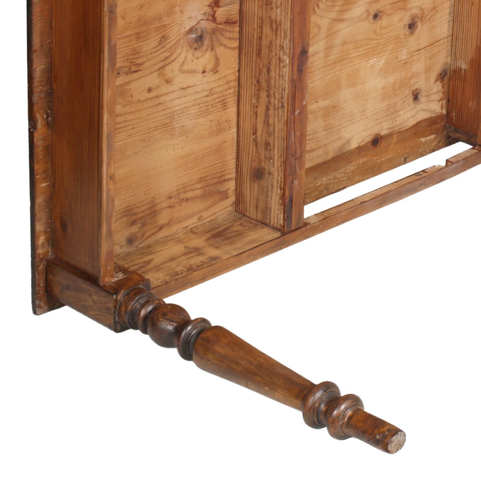 photo furniture 1850s Italian Country Neoclassic Rustic Table Desk, One Drawer, Wax Polished