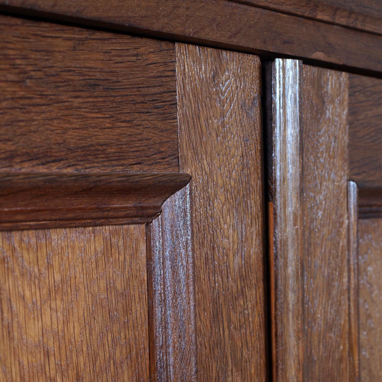 19th Century From Vienna Neoclassic Wardrobe Closet In Massive Oak Wax Polished photo vinterior