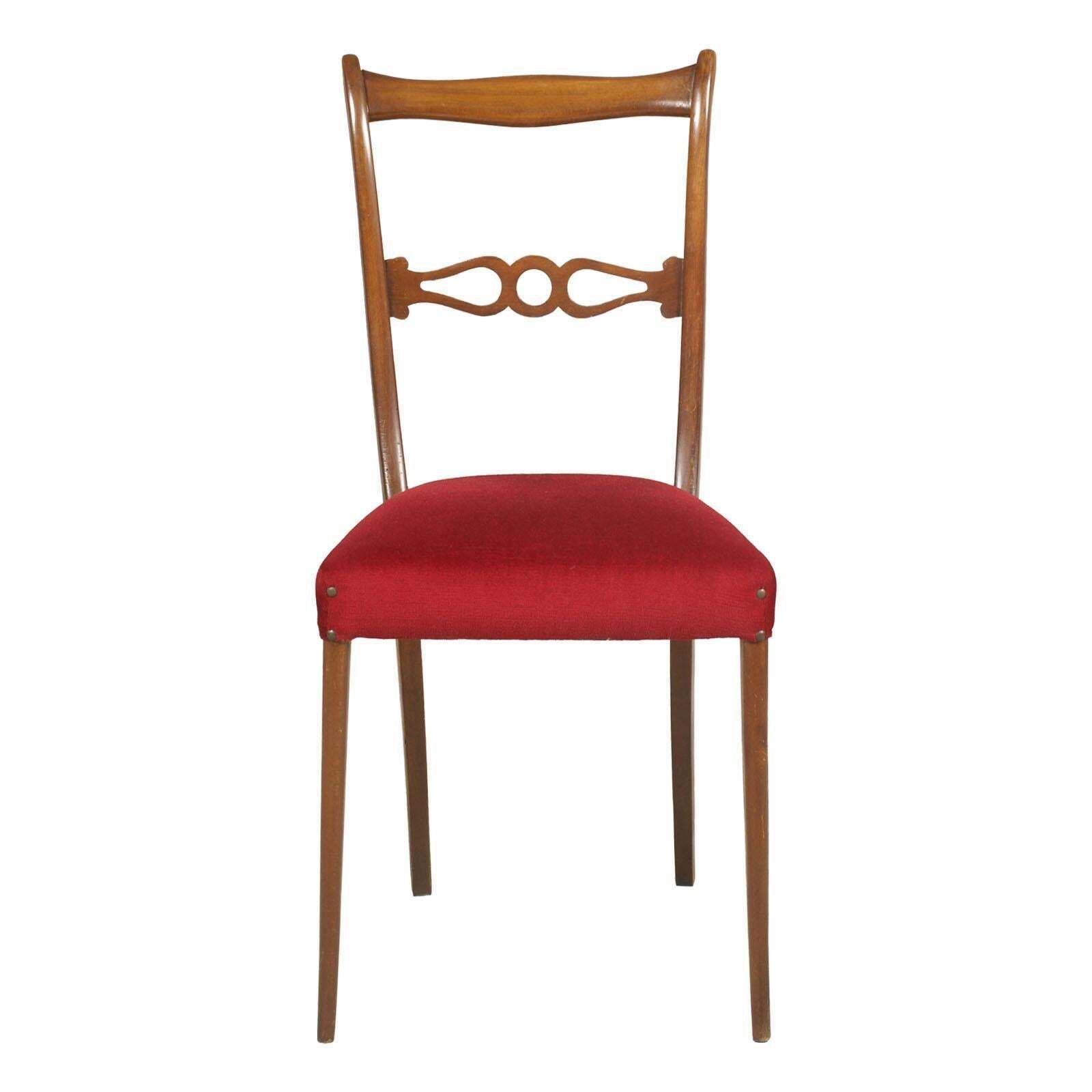 Pair Of The 1950s Lacquered Walnut Side Chairs Melchiorre Bega Attributed photo vinterior