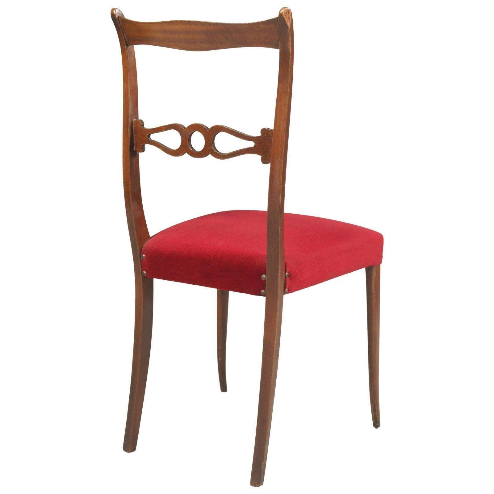 Pair Of The 1950s Lacquered Walnut Side Chairs Melchiorre Bega Attributed photo buy