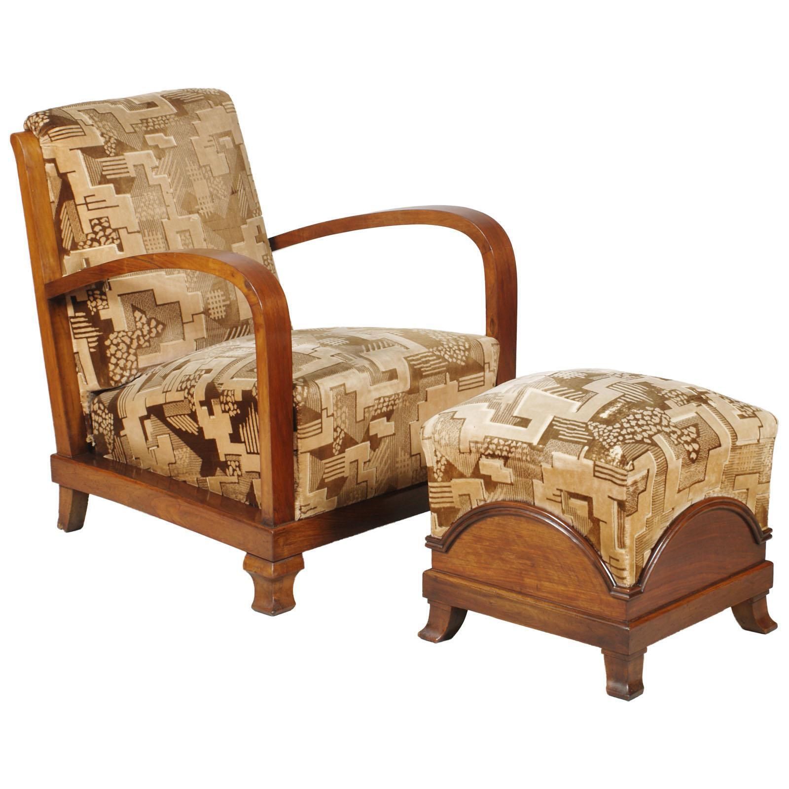 Early 20th Century, Pair Italy Art Deco Armchairs, Fortunato Depero Attributet photo furniture
