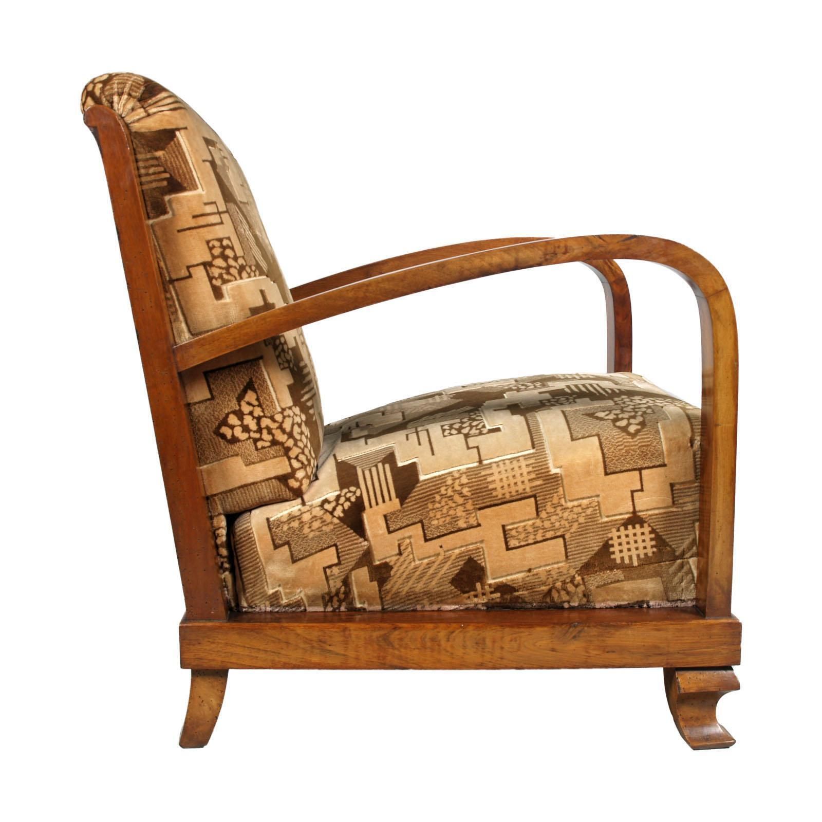 Early 20th Century, Pair Italy Art Deco Armchairs, Fortunato Depero Attributet photo 14118.0