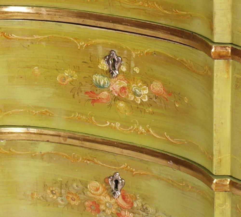 1920s, Venetian Baroque Commode, Chest Of Drawers, Hand Painted, Edges Gold Leaf photo 7242.0