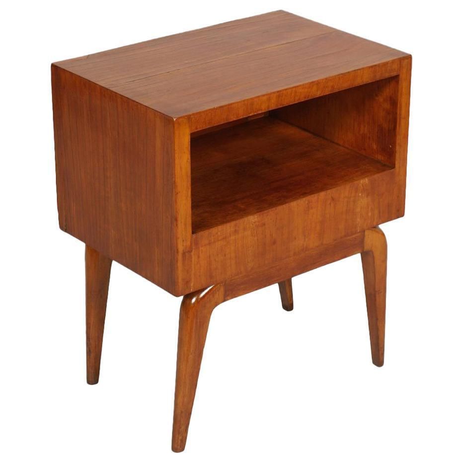 1940s Mid Century Nightstand, Bedside Table, Cherrywood Gio Ponti Attributable