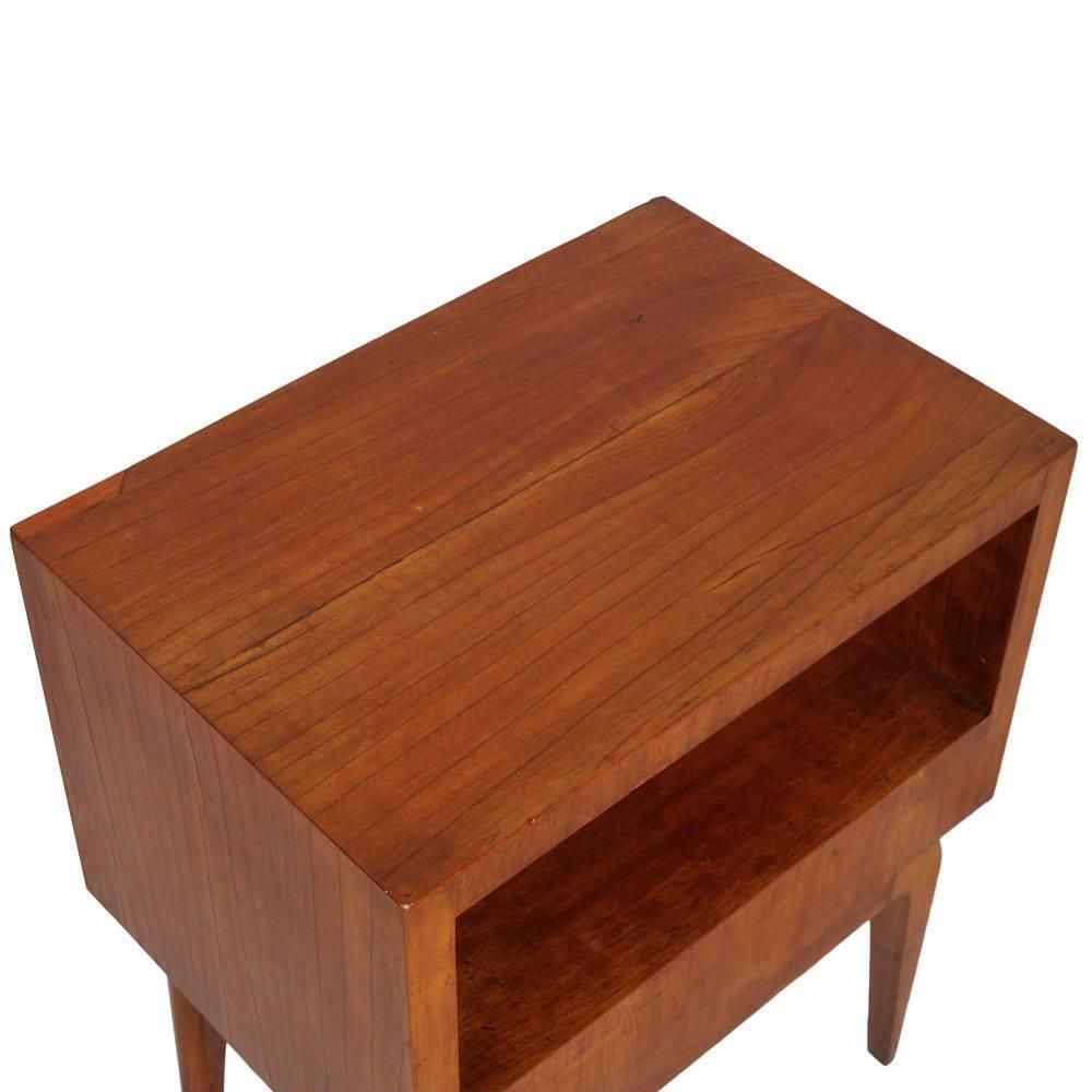 1940s Mid Century Nightstand, Bedside Table, Cherrywood Gio Ponti Attributable photo for sale