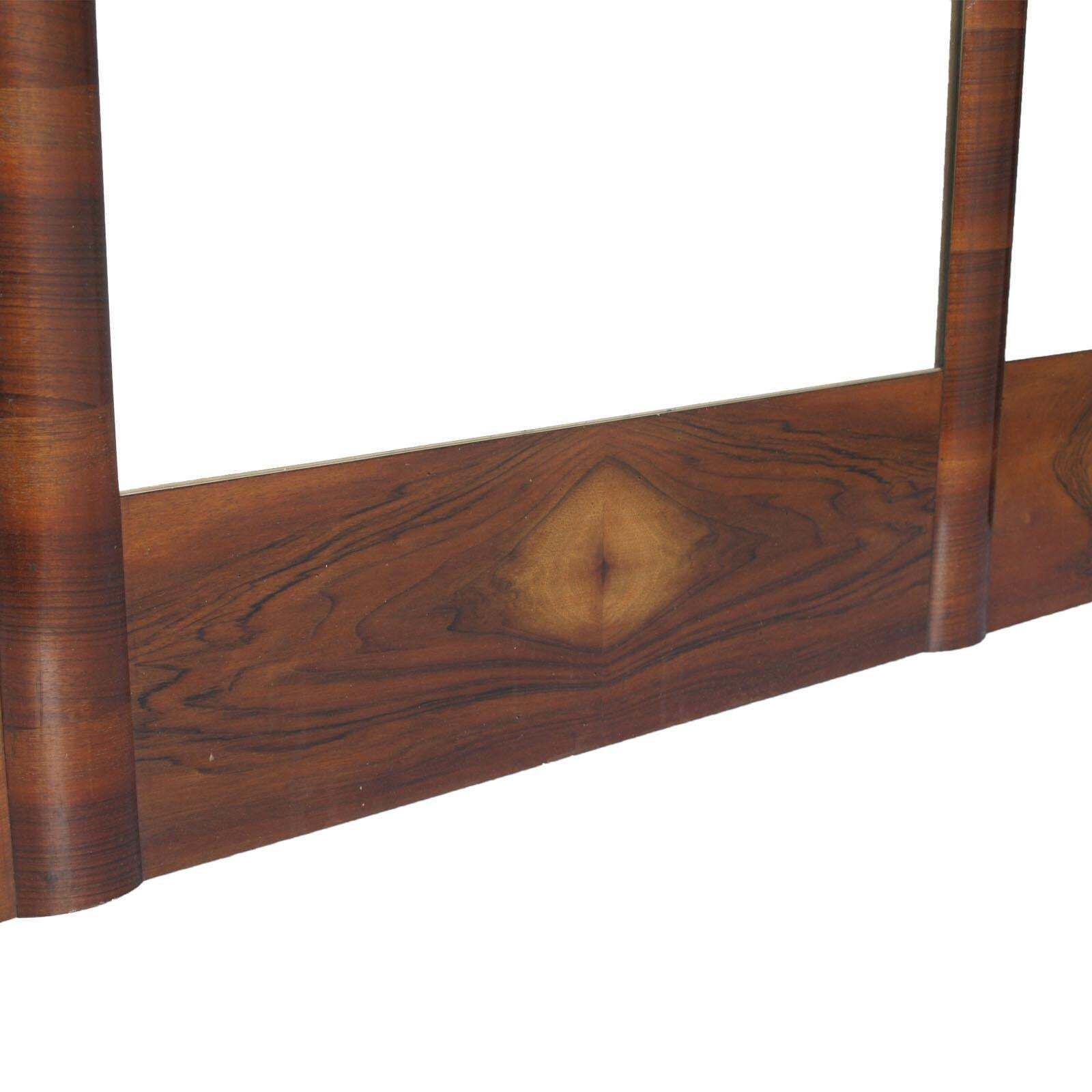 Italy Large Wall Mirror Art Deco, Burl Walnut, Excellent Conditions Wax Polished photo buy