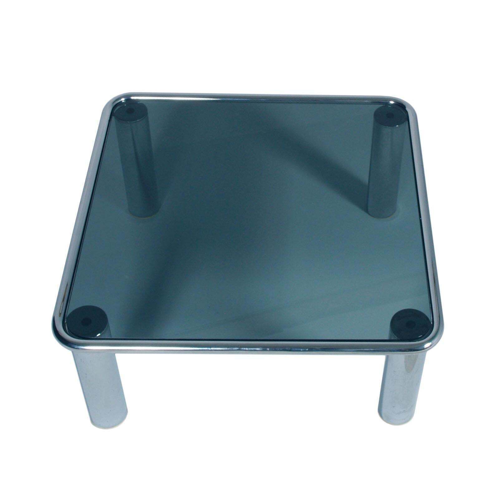Mid Century Modern Chrome Coffee Table Glass Fumè Top By G. Frattini For Cassina photo 2902.0