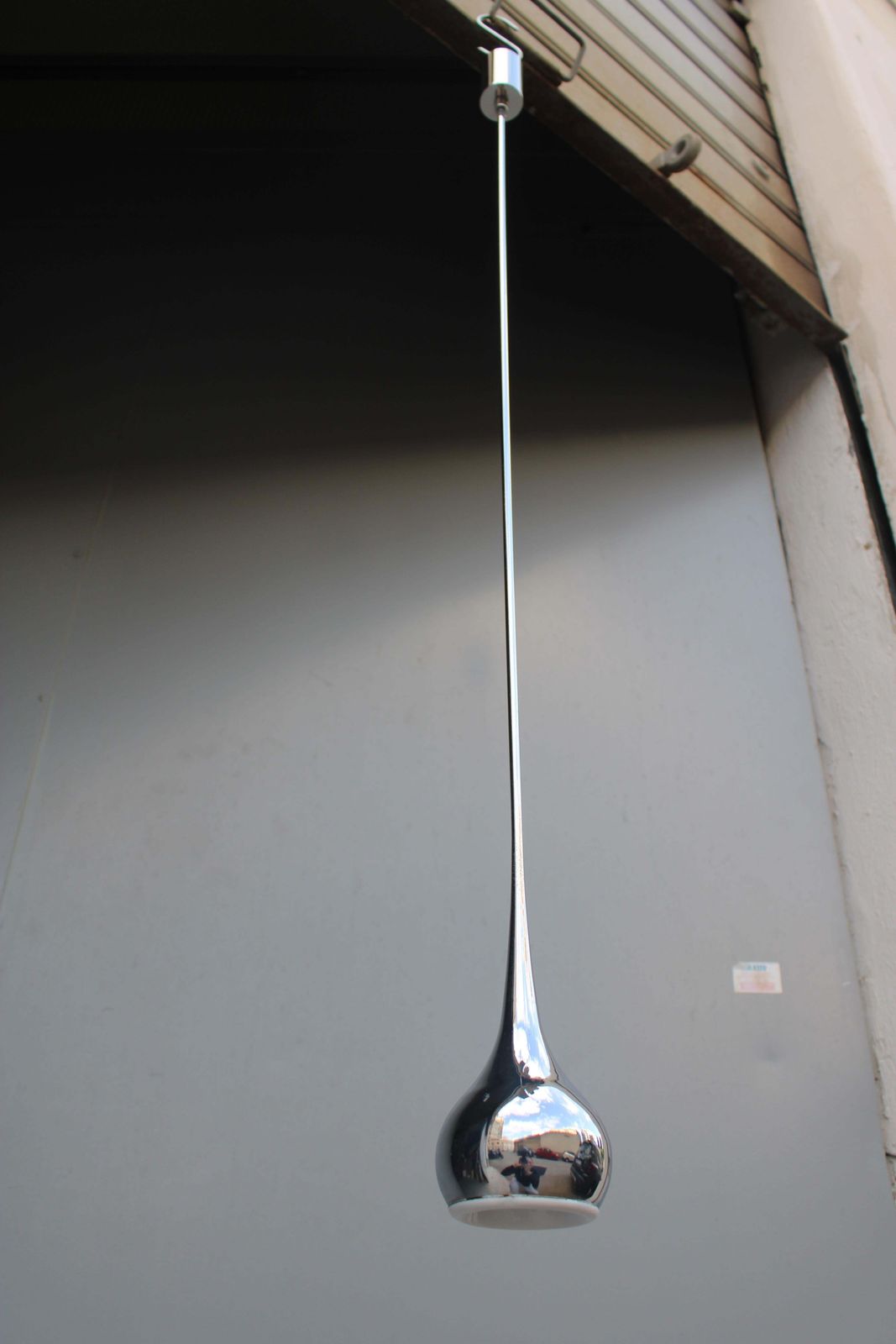 photo furniture Esoperia Design Italian 1970 Metal Minimalist Trumpet Pendant Lamp