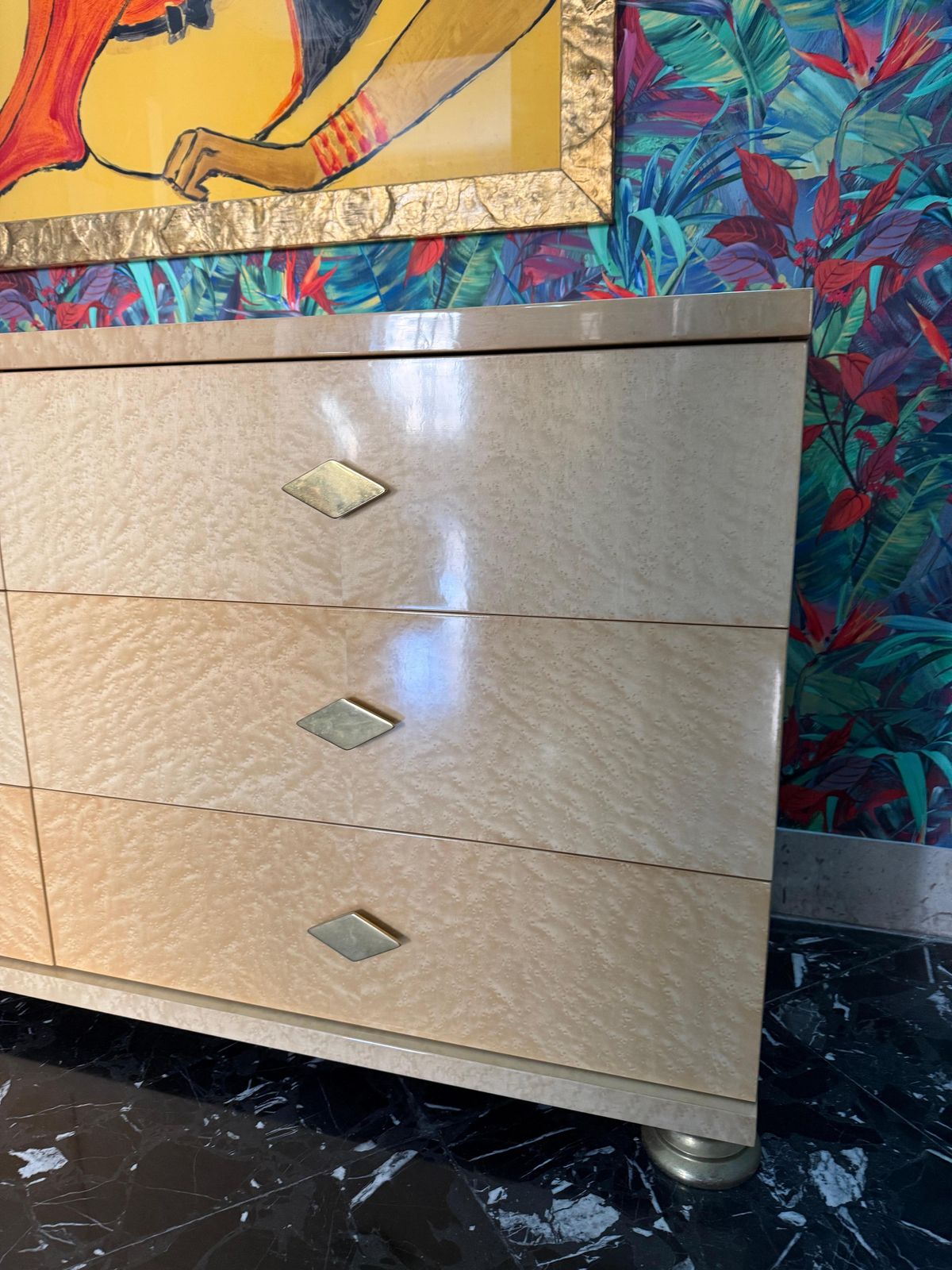 Maple And Brass Chest Of Drawers Italy 1970 Tommaso Barbi Design photo 3640.0