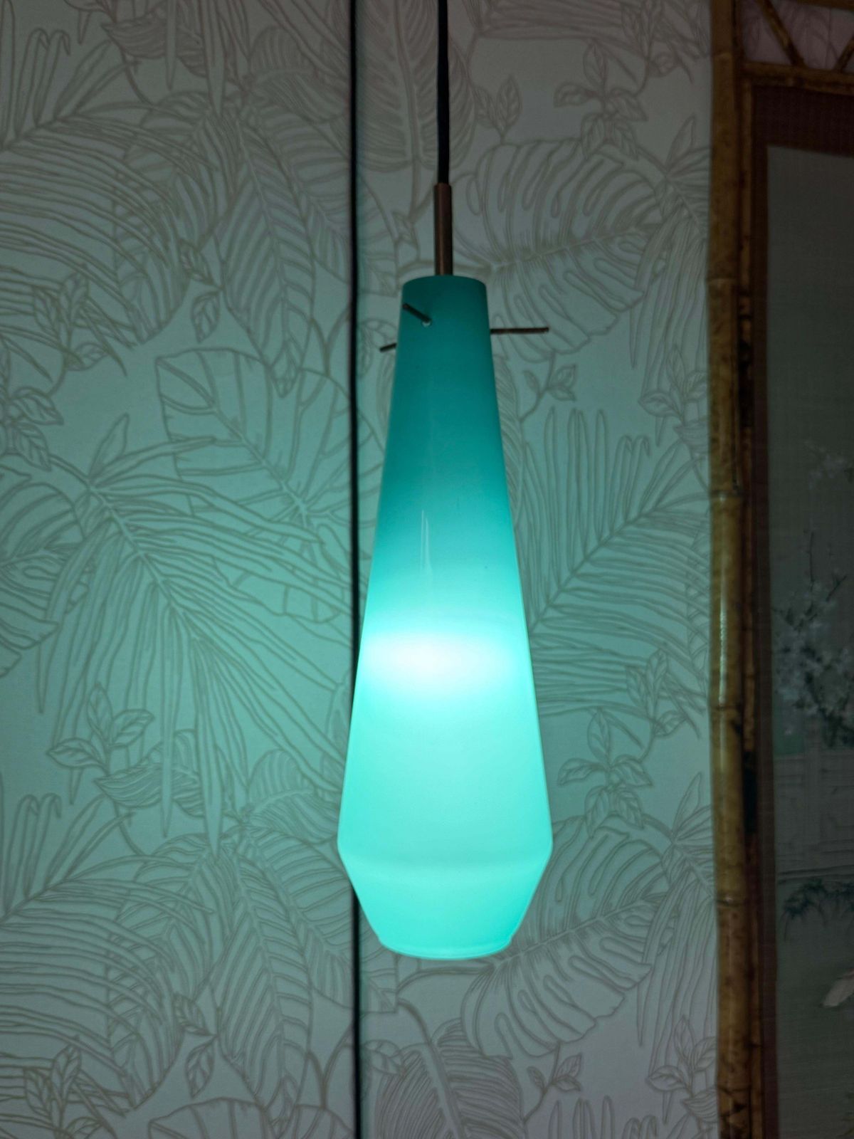 Pair Of Vistosi 1950s Green And Red Hanging Bedside Wall Lamps photo buy