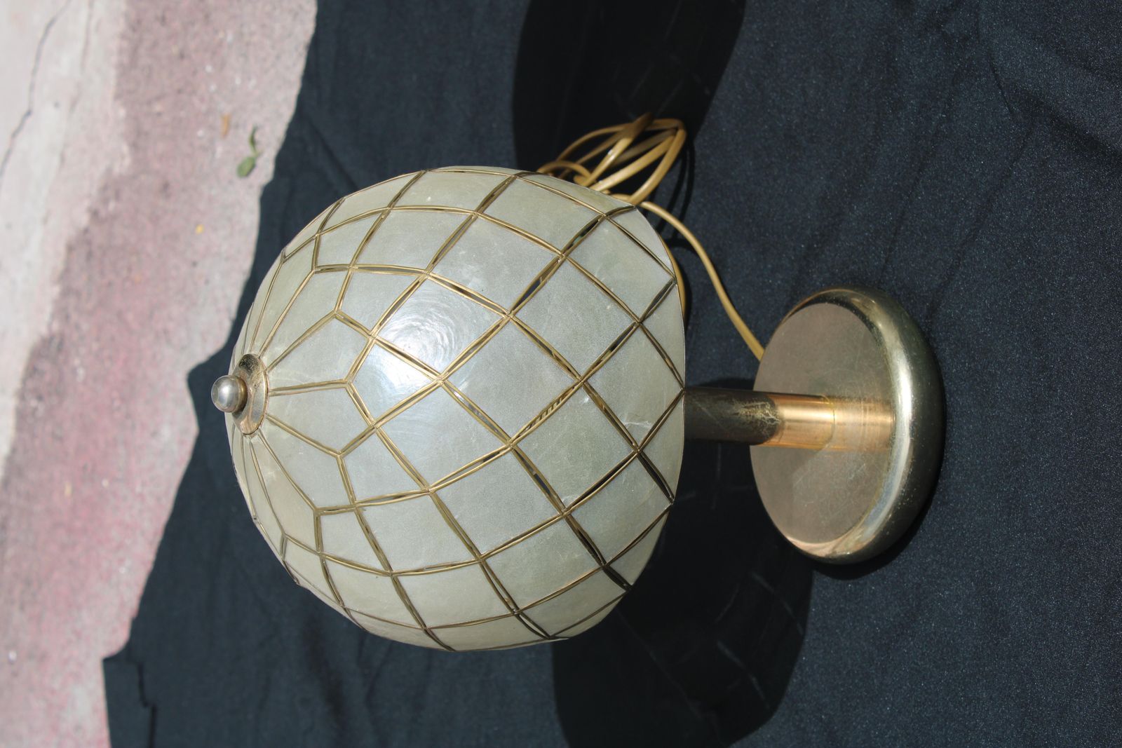 Pair Of Decorative Brass Table Lamps Italy 1970s photo Lighting