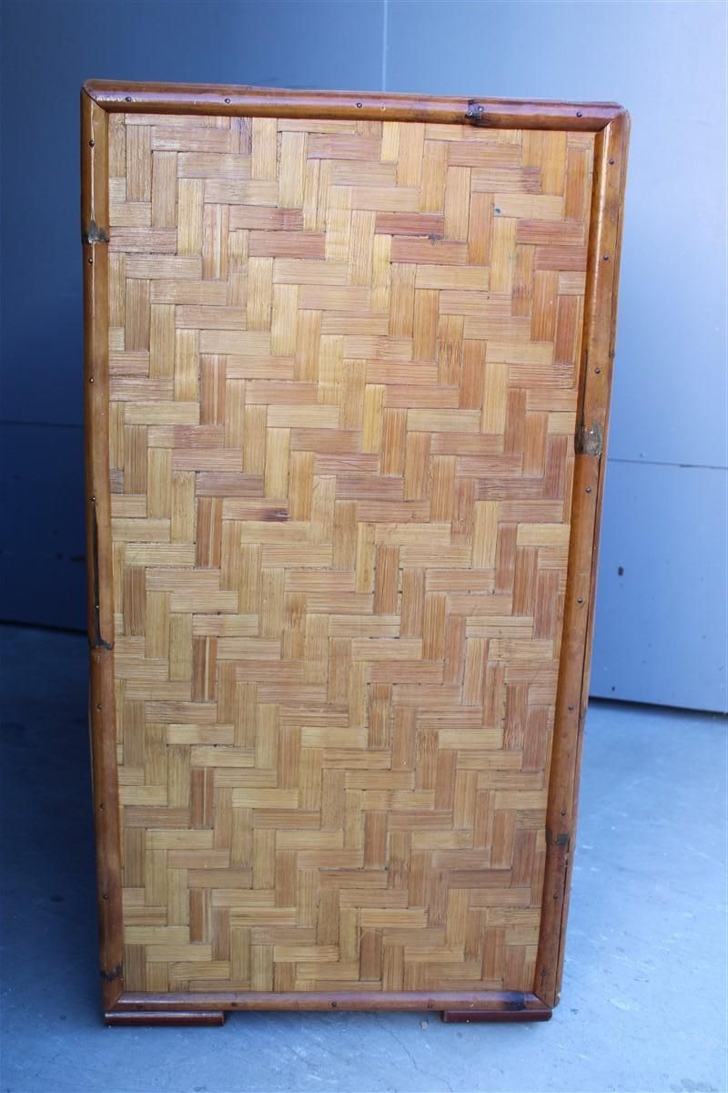 photo vinterior Midcentury Chest Of Drawers In Bamboo Brass Italian 1950s