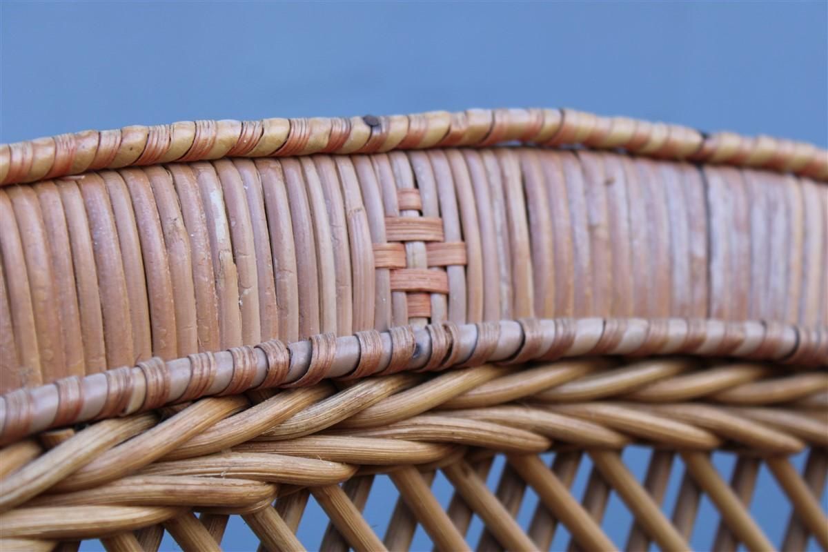 photo vinterior Large Decorative Italian Straw Chair From Around 1950, Franco Albini Style