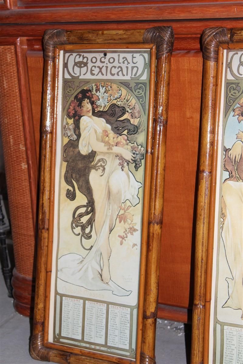 Picture Frames Bamboo Figures Of Women Art Nouveaux Calendar Year 1887 photo buy