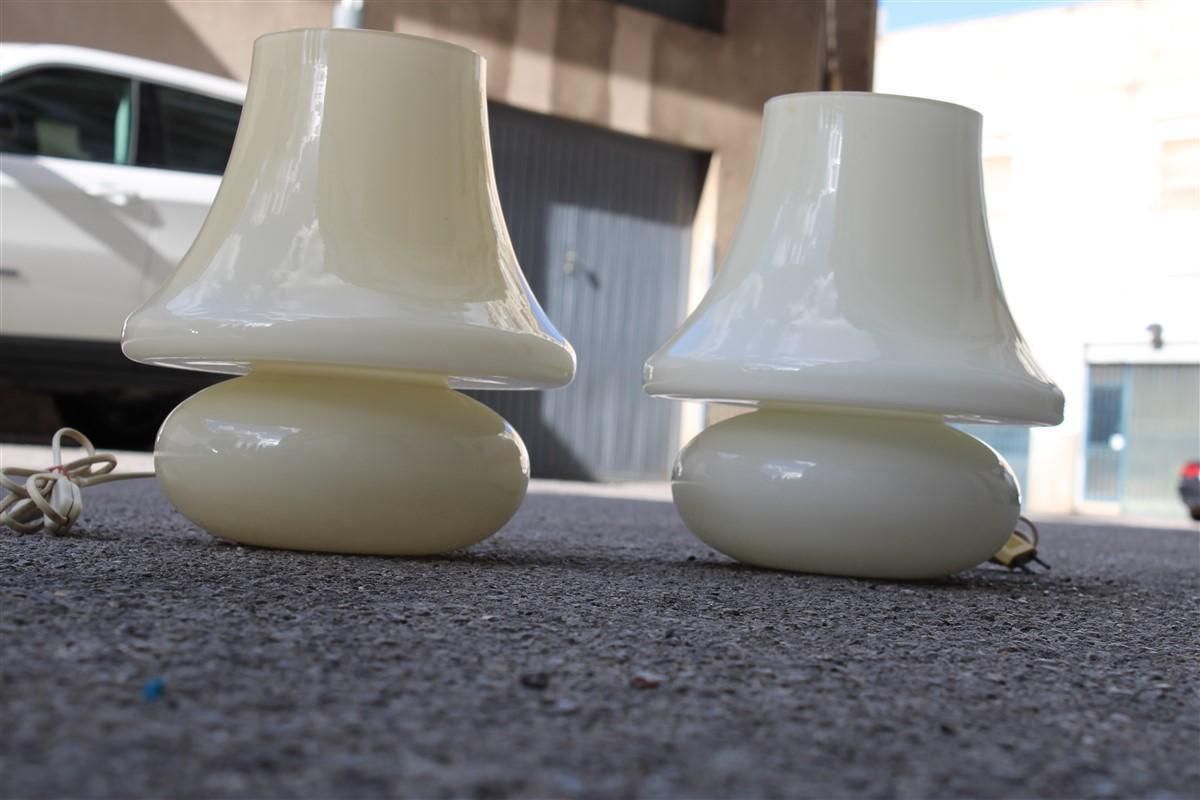 Mushroom Table Lamps In Murano Glass Venini Style Design 1970s photo furniture