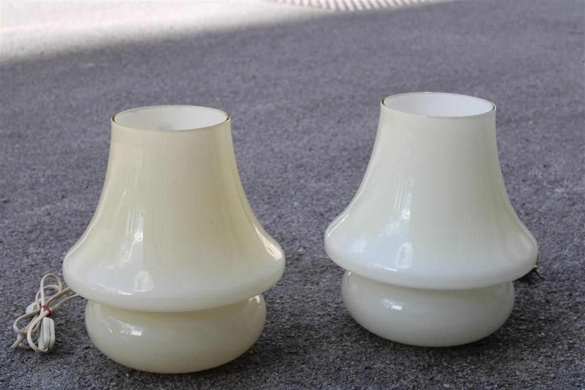 photo furniture Mushroom Table Lamps In Murano Glass Venini Style Design 1970s